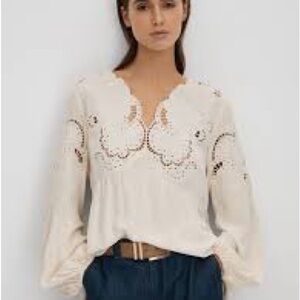 Reid’s Cream Cut-out Lace Blouse